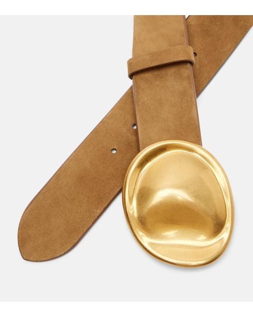Khaite Natural Keefe Suede Belt