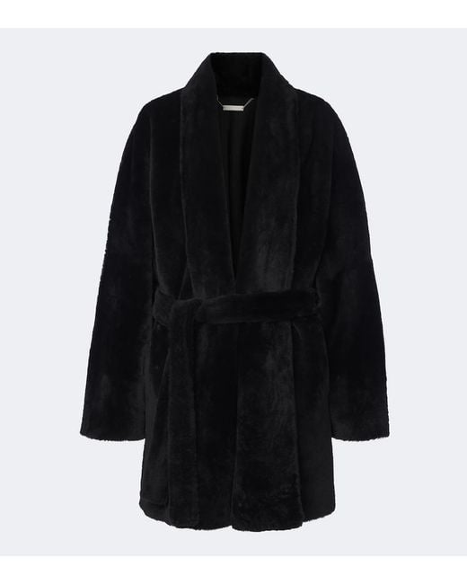 Nour Hammour Black Raquel Shearling Coat