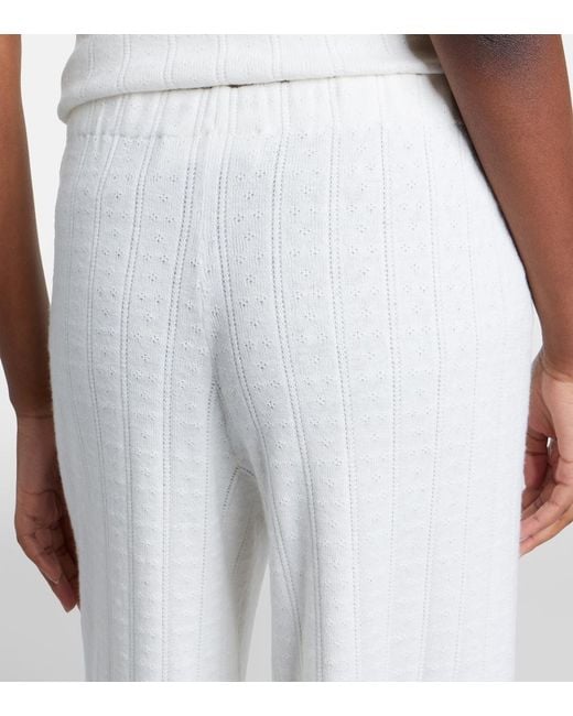Lisa Yang White Shannen Cotton And Cashmere Wide-Leg Pants