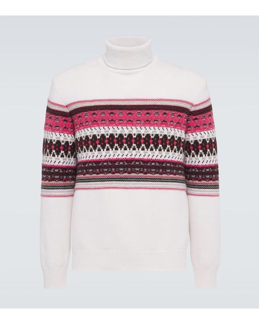 Jersey De Cuello Alto De Cachemir En Intarsia Zegna de hombre de color Red