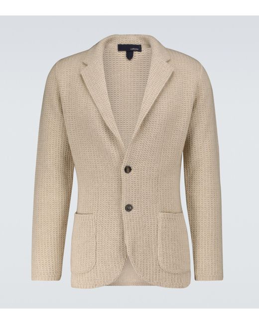 Lardini Natural Knitted Cashmere Jacket for men