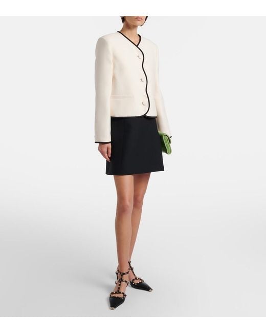 Valentino Natural Crepe Couture Scalloped Jacket