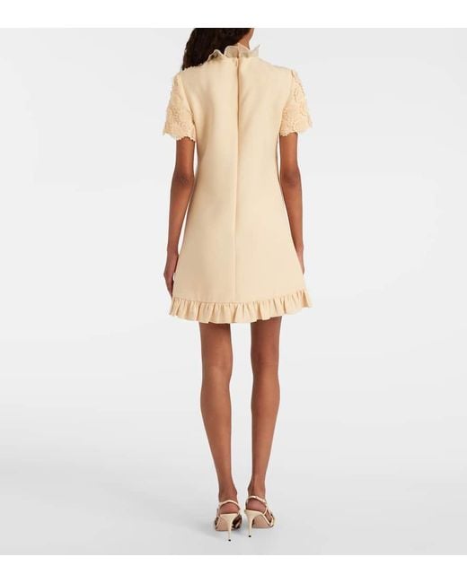 Valentino Natural Crepe Couture Embroidered Minidress