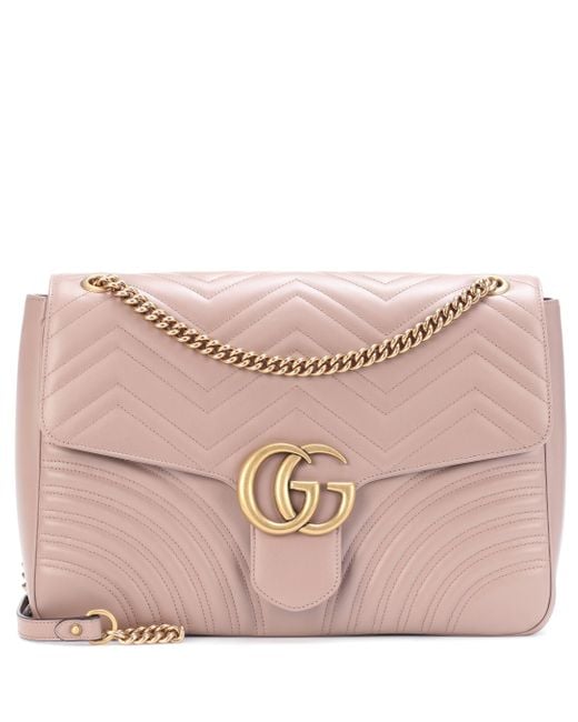 Gucci Pink GG Marmont Large Shoulder Bag