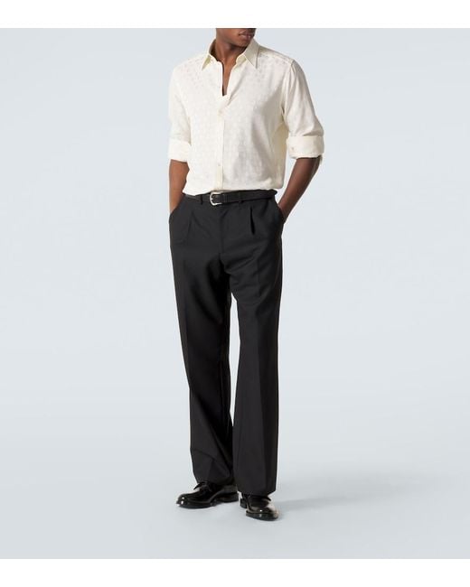 Dolce & Gabbana White Dg Silk Shirt for men