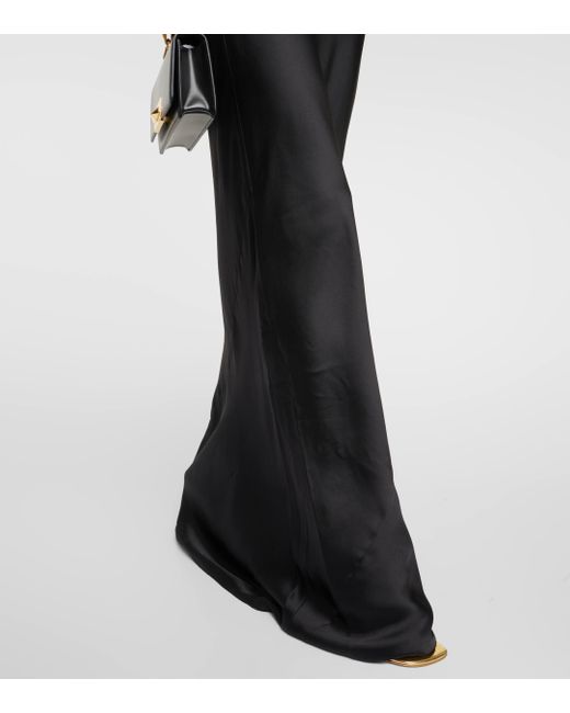 Norma Kamali Black Satin Slip Dress