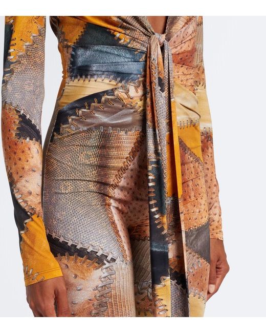 Roberto Cavalli Brown Trompe L'Oil Flared Jumpsuit