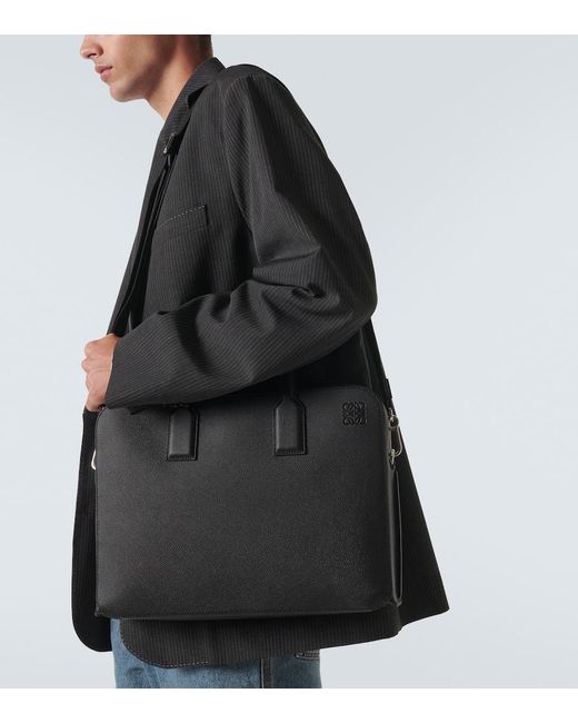 Loewe Black Goya Leather Briefcase for men