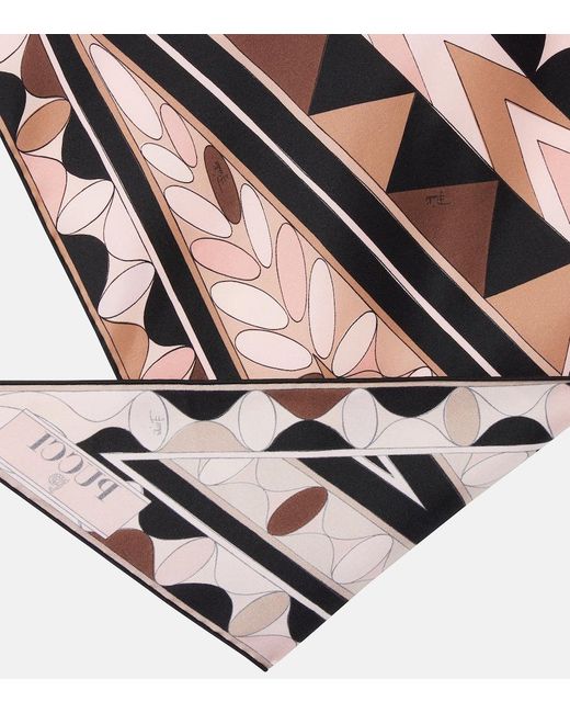Emilio Pucci Brown Manuba Silk Twill Scarf