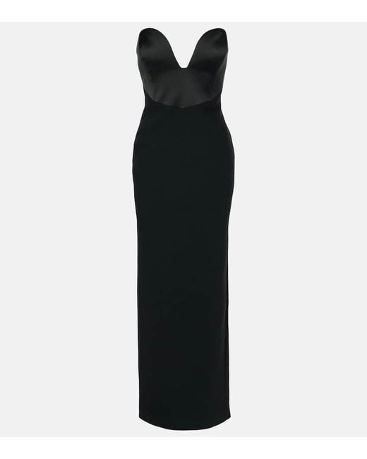 The New Arrivals Ilkyaz Ozel Black Strapless Corset Gown