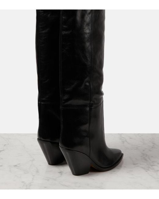 Isabel Marant Black Knee-High Leather Boots