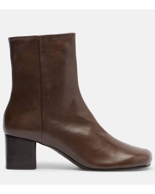 Lemaire Brown Ankle Boots Anatomic 55 Aus Leder
