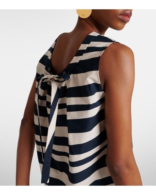 Max Mara Blue Haway Striped Cotton Top