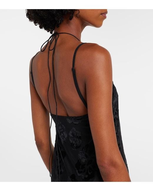 Sir Black Vittoria Embroidered Sheer Maxi Dress