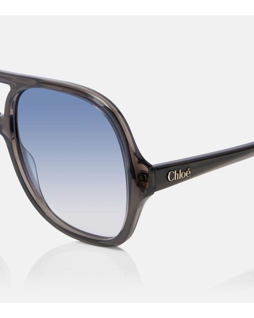 Chloé Blue Salome Aviator Sunglasses