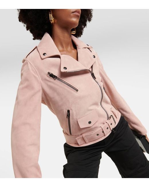 Tom Ford Pink Suede Biker Jacket