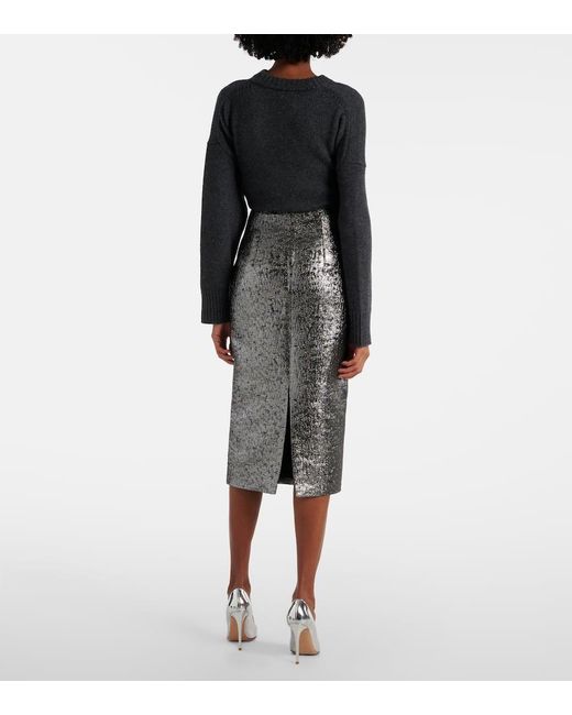 Emilia Wickstead Gray Lorelei Pencil Skirt