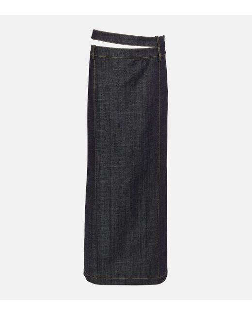The Mannei Black Ararat Denim Maxi Skirt