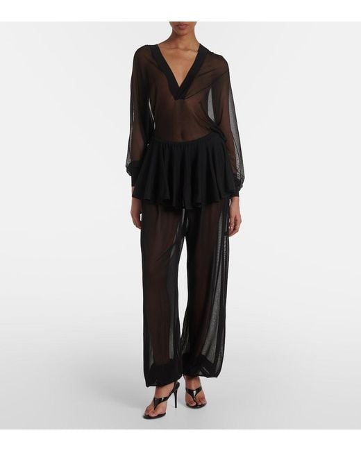Body Con Capucha Transparente Alaïa de color Black