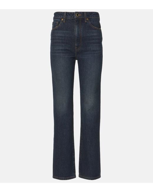 Jeans Rectos Abigail De Tiro Alto Khaite de color Blue