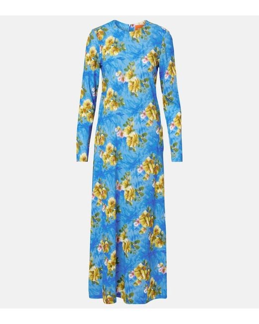 LaDoubleJ Blue Swing Floral Midi Dress