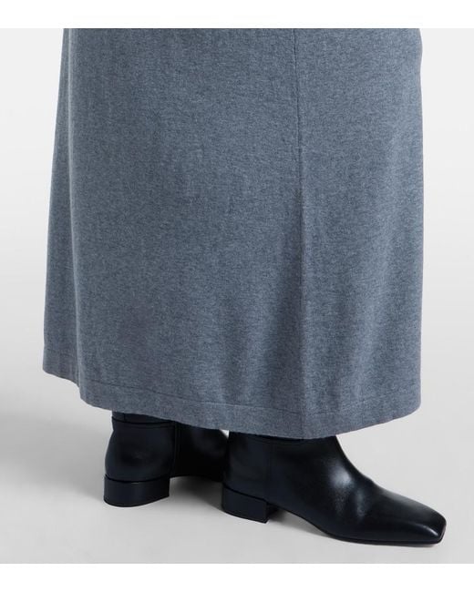 Lisa Yang Gray Angeline Cotton And Cashmere Maxi Dress