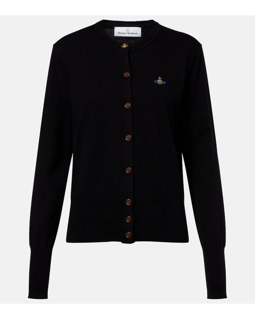 Vivienne Westwood Black Bea Cotton And Cashmere Cardigan