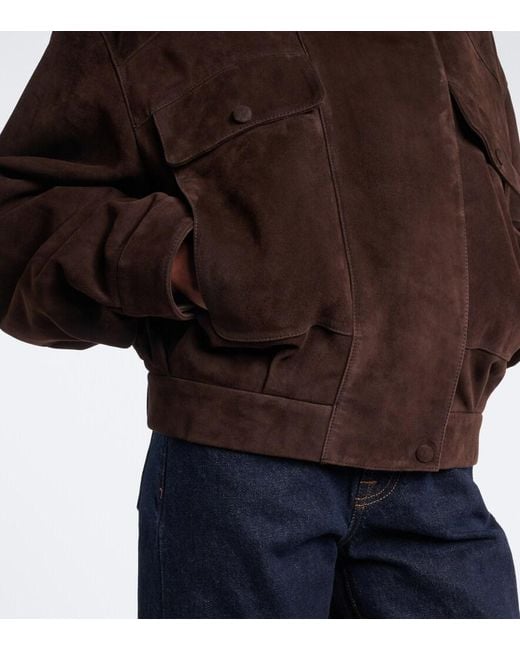Nour Hammour Black Suede Blouson Jacket