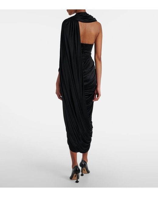 Loewe Black Draped Midi Dress