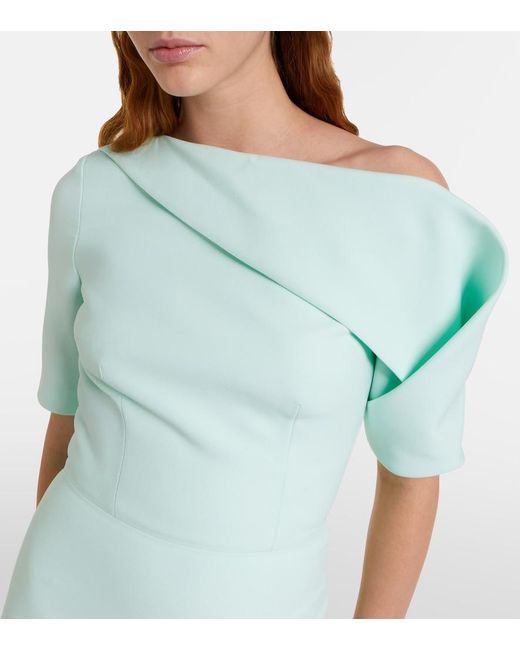 Safiyaa White Stephanie Draped Crepe Gown