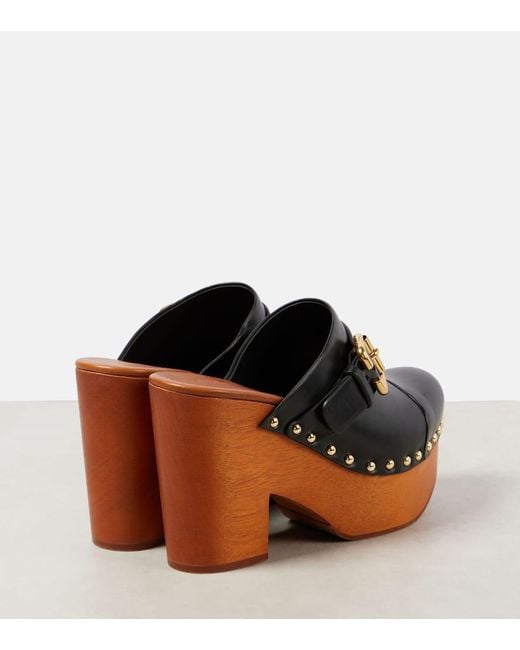 Chloé Black Jeannette Studded Leather Clogs