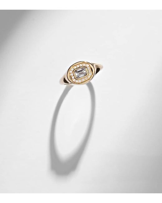 STONE AND STRAND White Essential Splurge 14Kt Pinky Ring With Diamonds