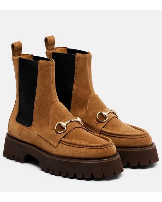 Gucci Brown Sylke Suede Chelsea Boots