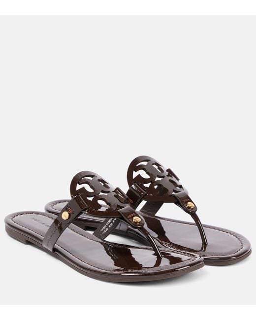 Sandalias Miller De Charol Tory Burch de color Brown