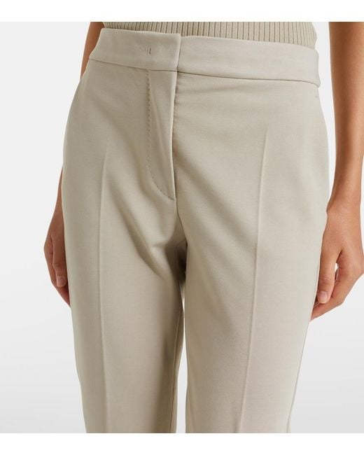 Max Mara Natural Cropped Jersey Slim Pants
