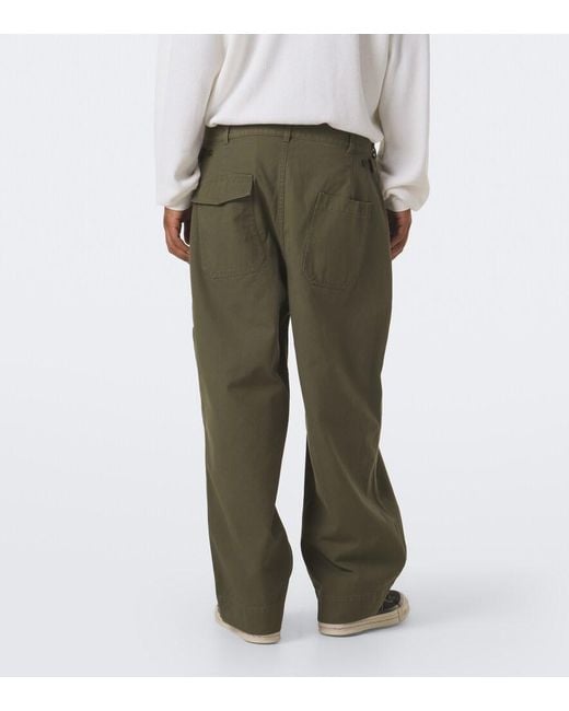 A.PRESSE Green Cotton Wide-Leg Pants for men
