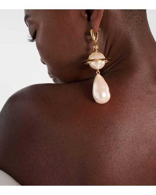 Vivienne Westwood White Große Orb Hängeohrringe