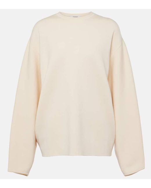FFORME White Oversized Wool And Cotton Sweater