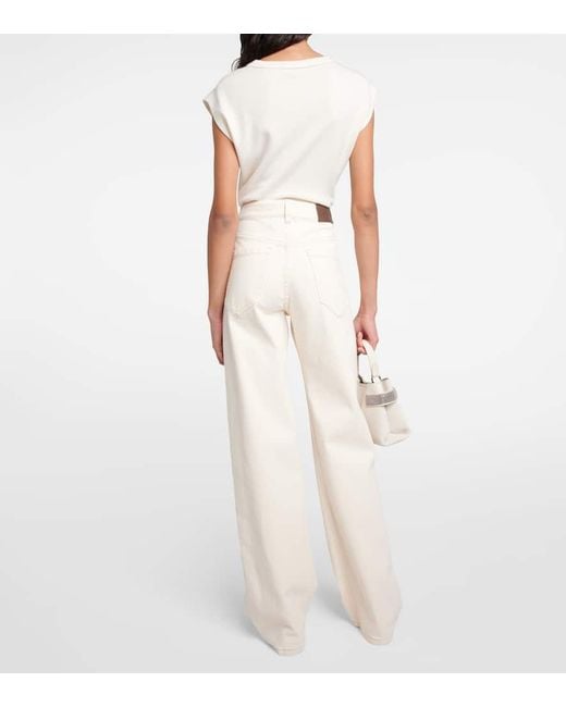 Jeans A Gamba Larga di Brunello Cucinelli in Natural