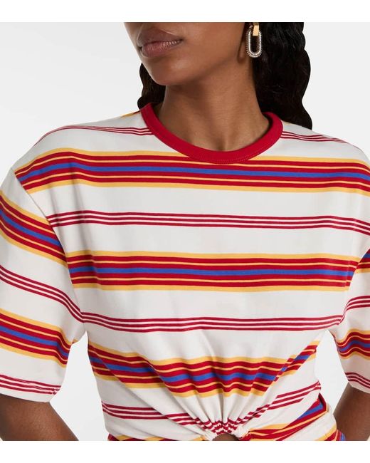 T-Shirt Raye En Coton Melange Rabanne en coloris Red