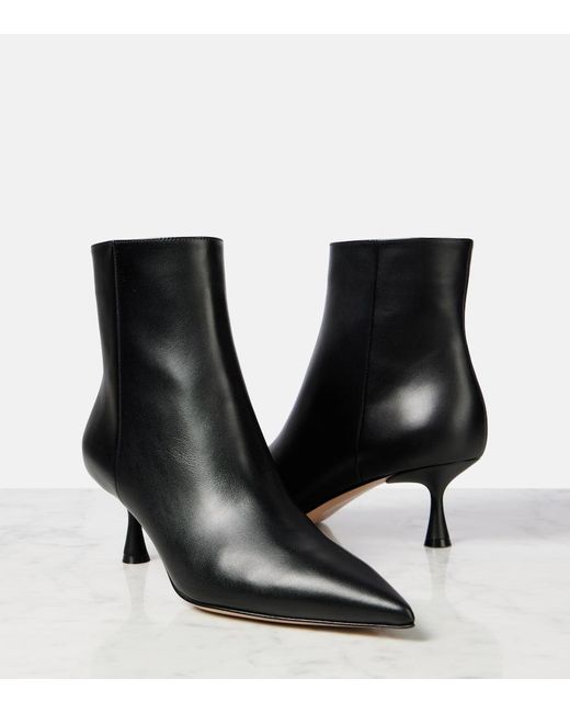 Gianvito Rossi Black Leather Ankle Boots