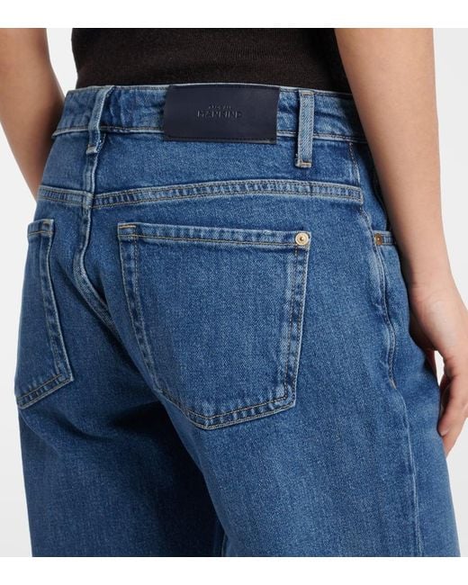 7 For All Mankind Blue Calie Mid-Rise Straight Jeans