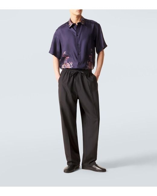 Etro Blue Paisley Silk Shirt for men