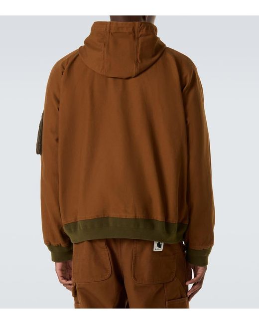 Sacai Brown X Carhatt Cotton Canvas Jacket for men