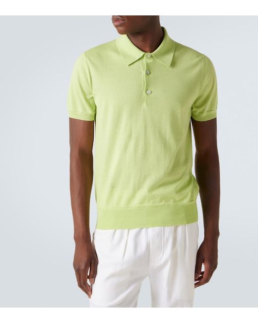 Tom Ford Green Cotton Polo Shirt for men