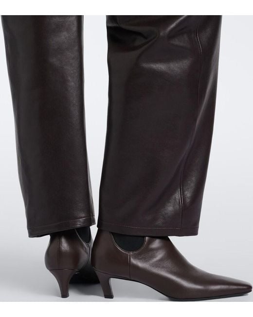 Arma Black Leather Wide-Leg Pants