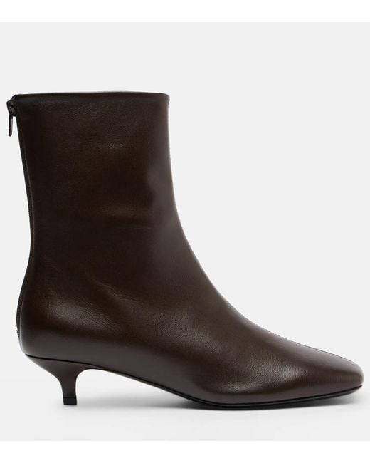 Totême  Black Leather Ankle Boots