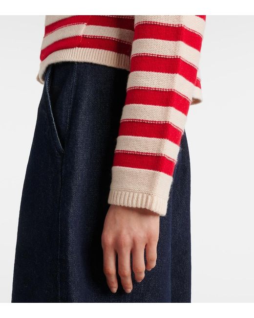 Jardin Des Orangers Red Wool And Cashmere Cardigan
