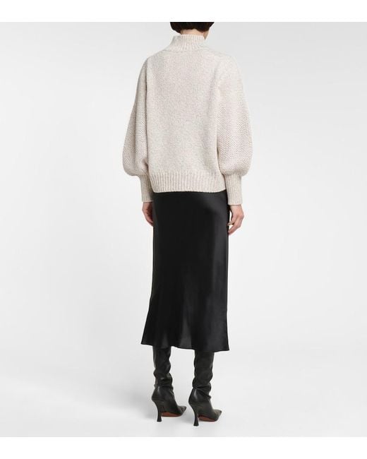 Dorothee Schumacher White Luxury Volumes Cashmere And Wool Sweater