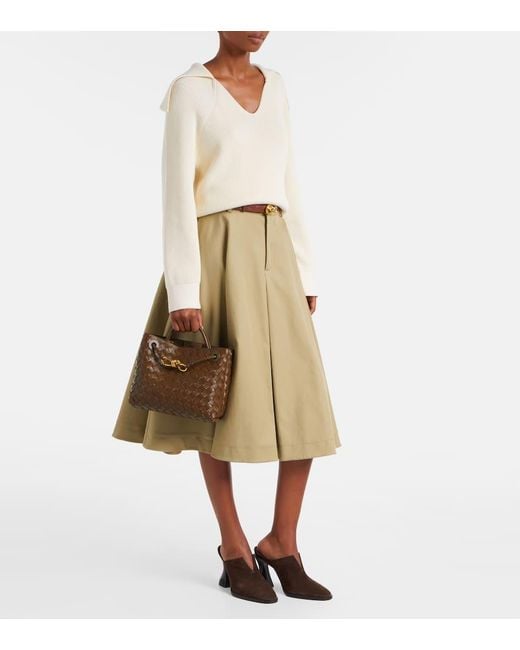 Bottega Veneta Brown Andiamo Intrecciato Small Leather Tote Bag